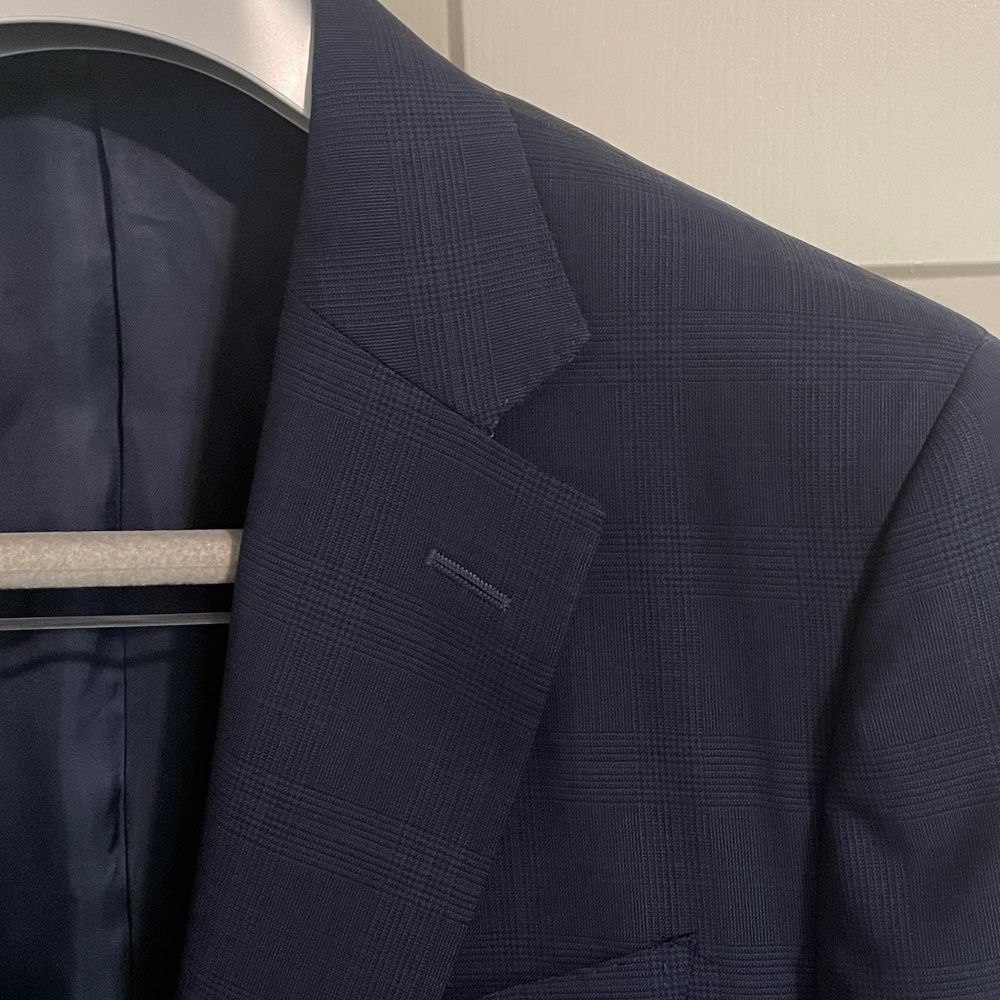 $1800 Canali Blue Checked Sport Coat/ Blazer - 40 - Picture 8 of 15